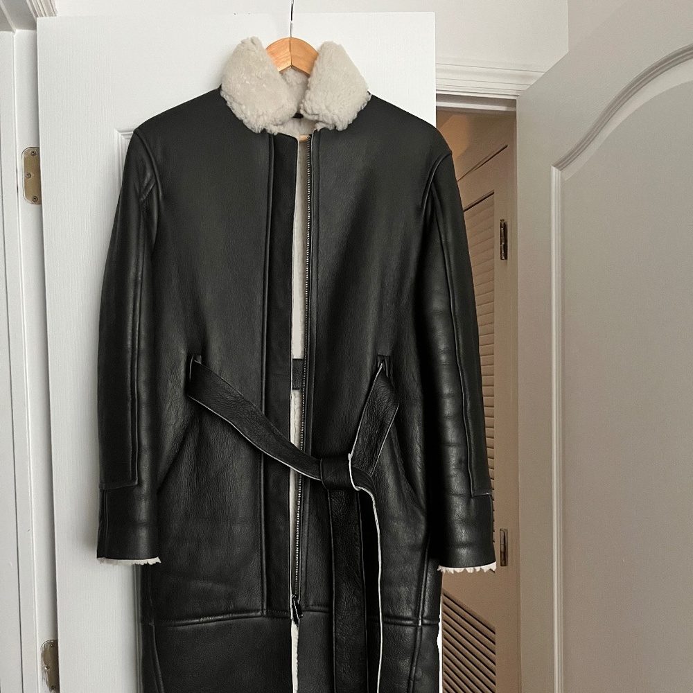 LAMARQUE Shearling & Leather Coat XS